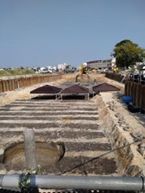 陸上競技場スタンド建設予定地付近
