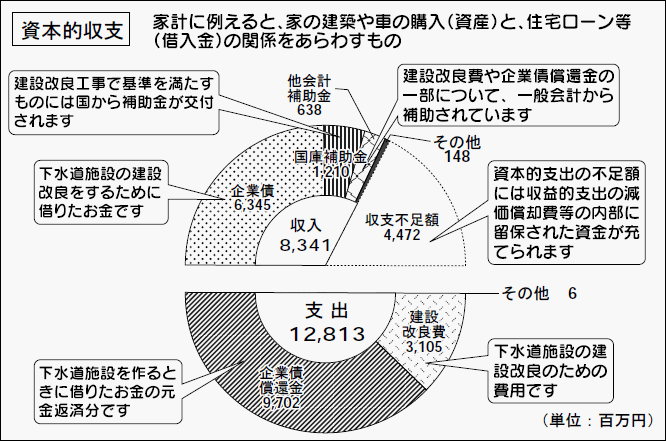 グラフ:資本的収支 グラフ:資本的収支