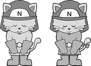 イラスト：西宮市消防局 キャラクター ウーちゃん・カンちゃん