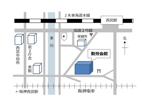 勤労会館周辺地図